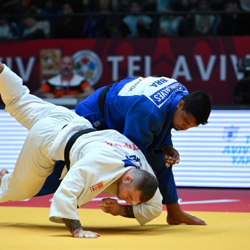 Ketleyn Quadros e Leonardo Gonçalves lutam no Grand Slam de Tashkent